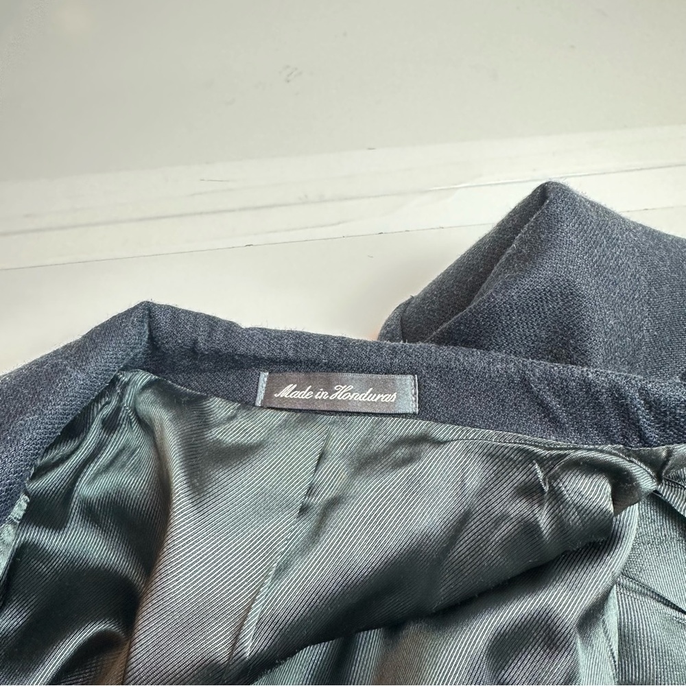 Oscar de la Renta Silk Wool Navy Blazer | Heritage Office Classic | 46L - Picture 12 of 12